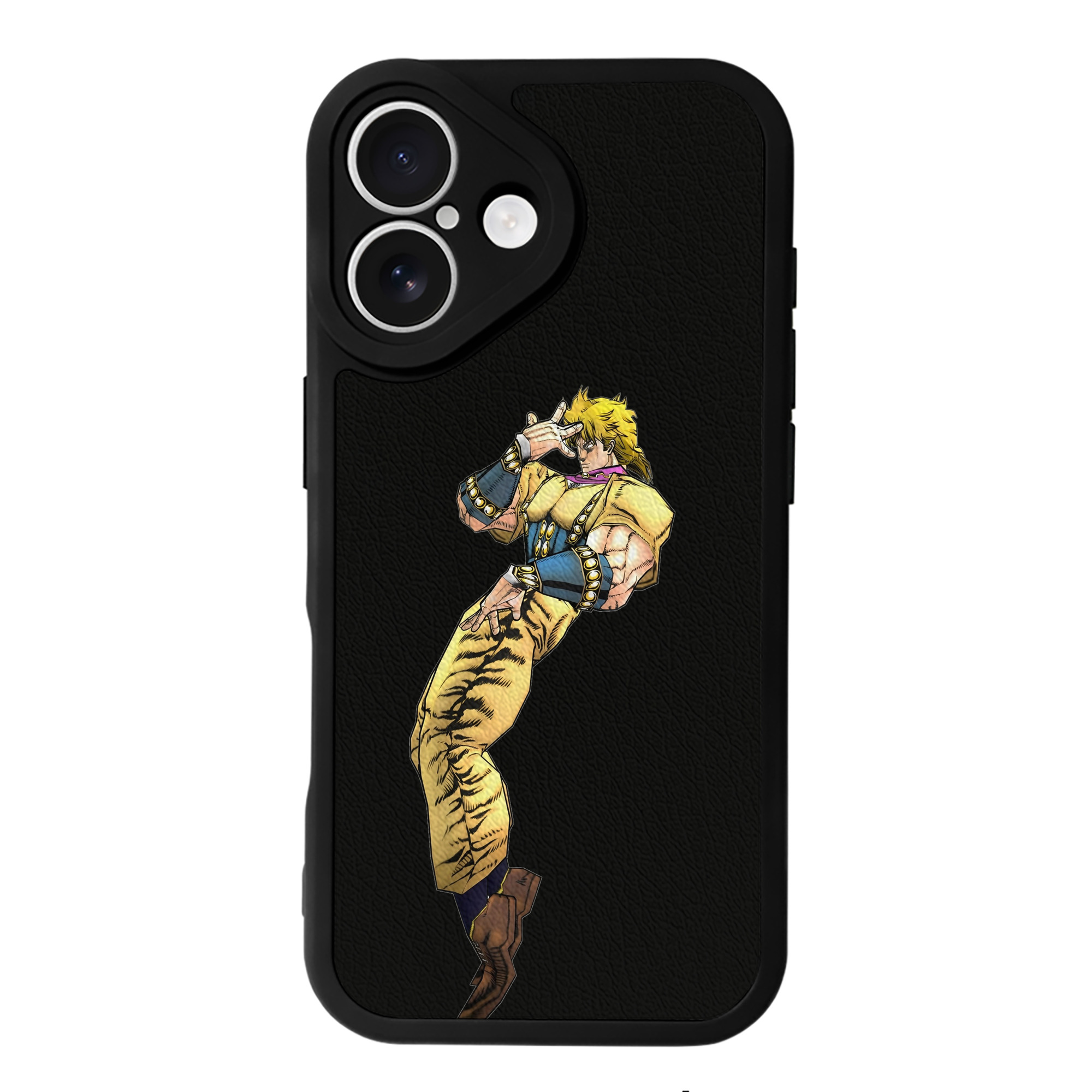 （画像用） ジョジョの奇妙な冒険 ディオ?ブランドー JoJo's Bizarre Adventure Dio Brando 【iPhone 16シリーズ対応】シリコンスマホケース（レザー調） 材質：シリコン